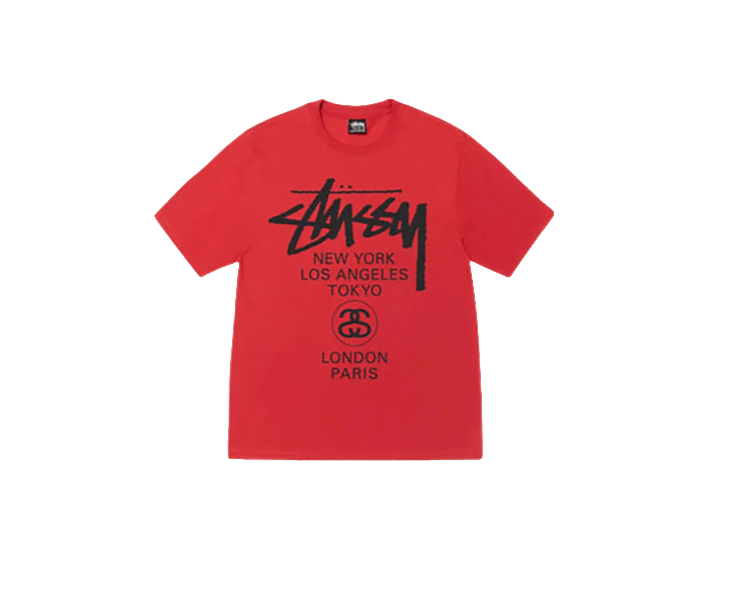 トップス Stussy World Tour Tee 25SS Cayenne L STUSSY◇25SS/World Tour Tee/Cayenne/Tシャツ/M/コットン/ORN