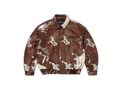 CARRYME/Supreme Ponyhair Varsity Jacket Black