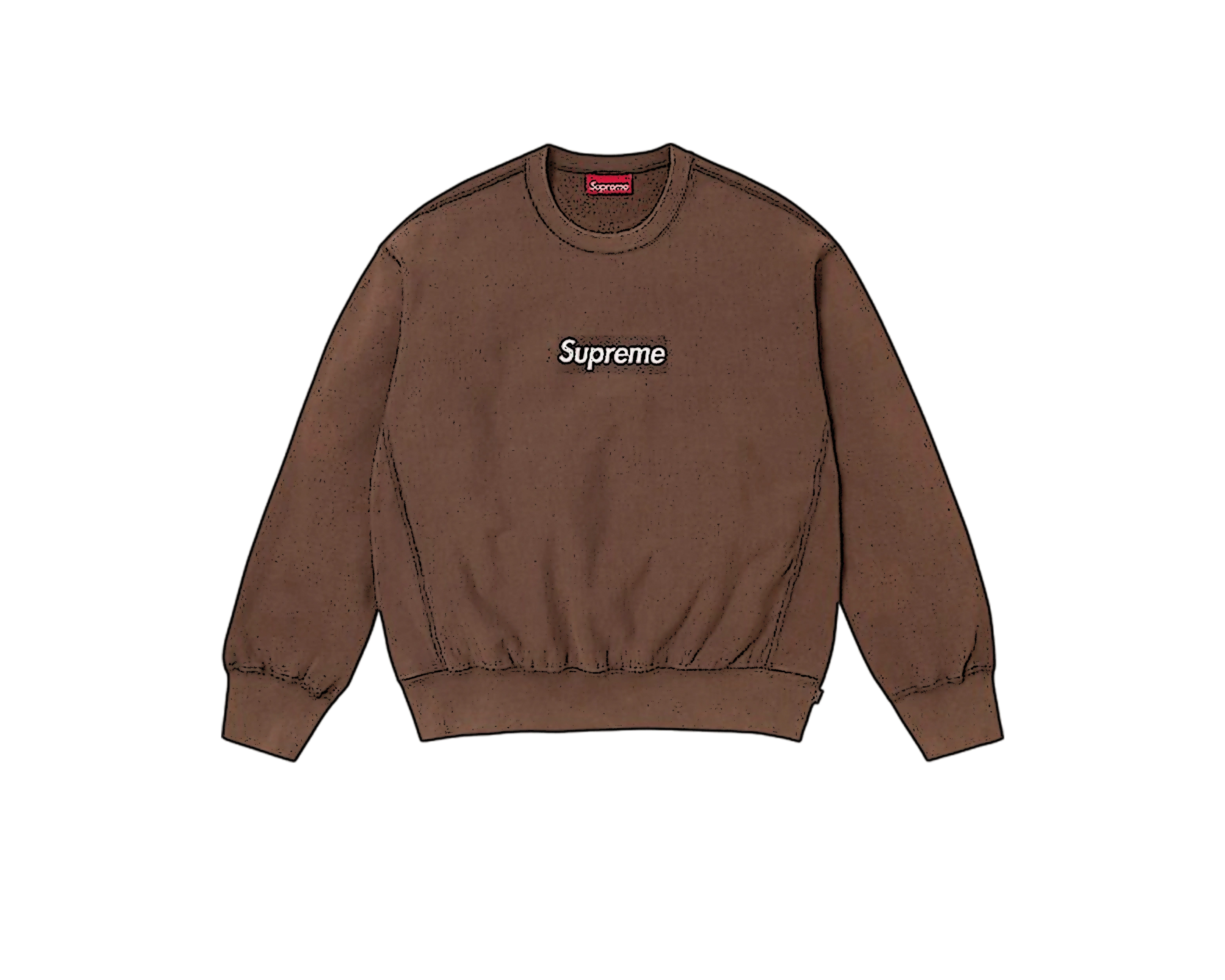 Supreme Washed Box Logo Crewneck Brown Supreme Small Box Logo