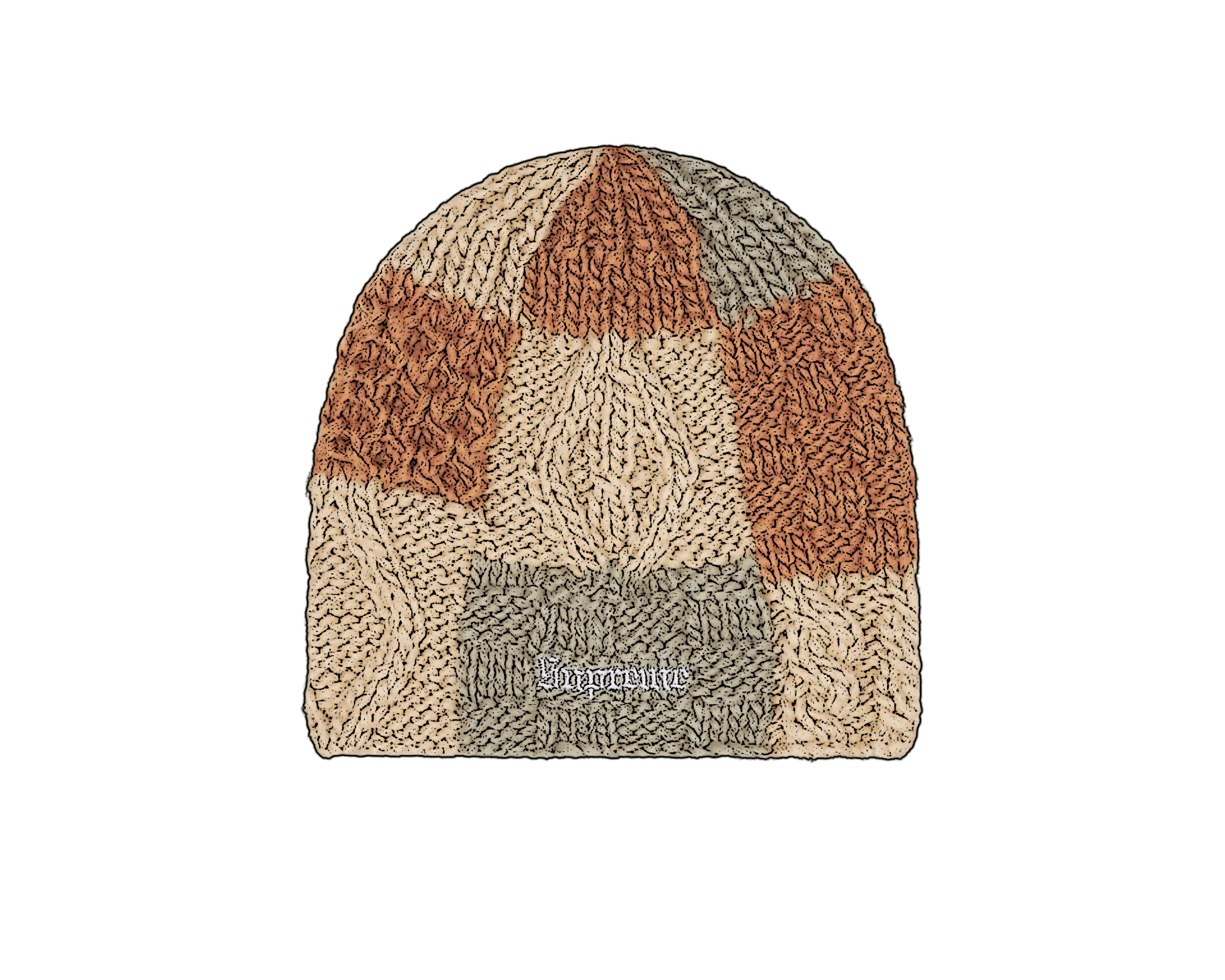【新品・未使用】 Supreme Block Knit Beanie Tan CARRYME/Supreme Block Knit Beanie Tan