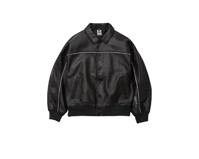 CARRYME/Supreme × Nike Leather Varsity Jacket Black