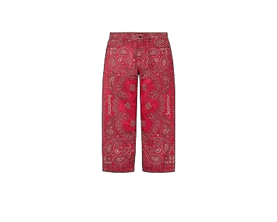 CARRYME/Supreme Bandana Jacquard Baggy Jean Red