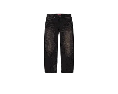 CARRYME/Supreme Distressed Loose Fit Selvedge Jean Washed Grey
