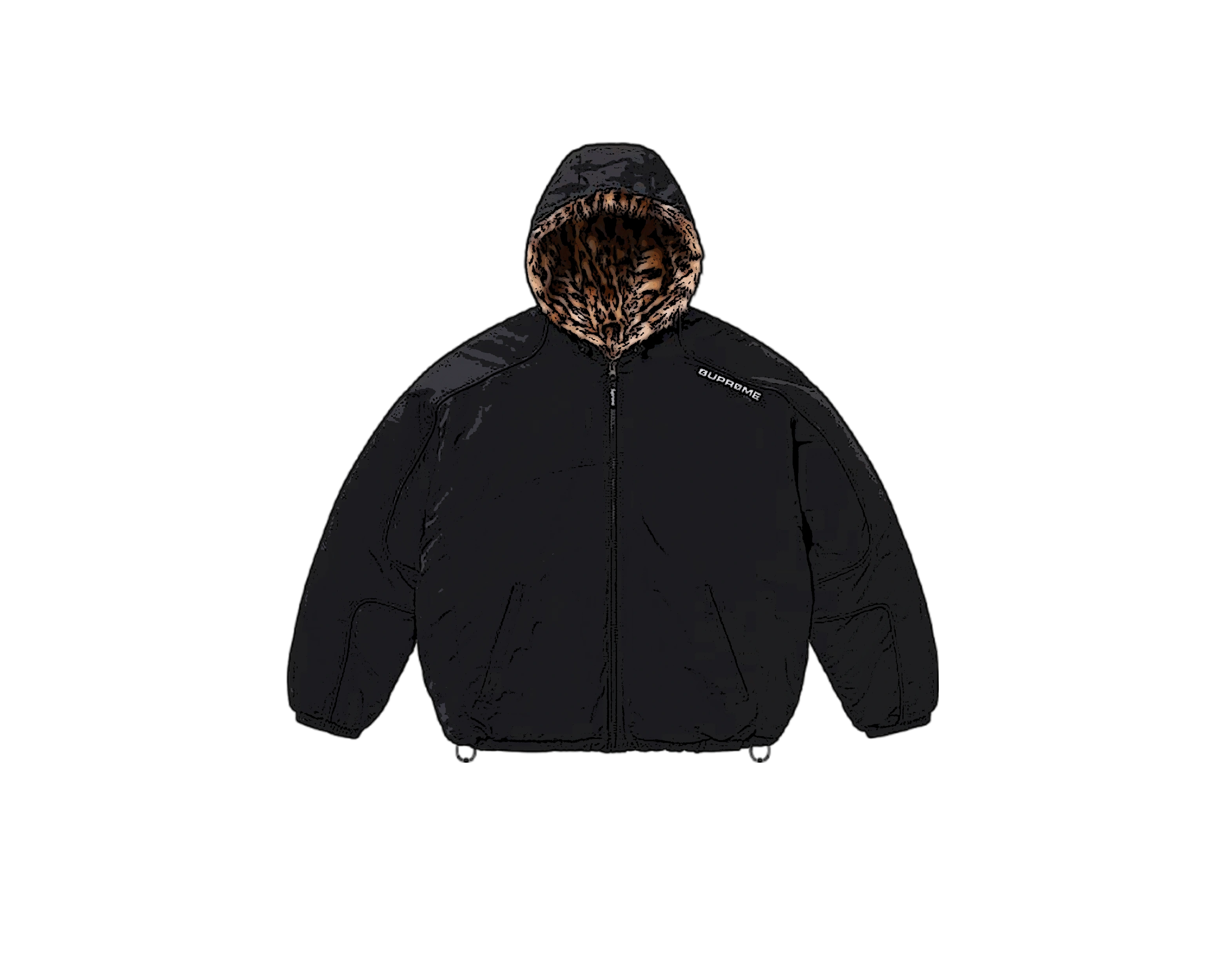 CARRYME/Supreme Faux Fur Reversible Hooded Track Jacket Black