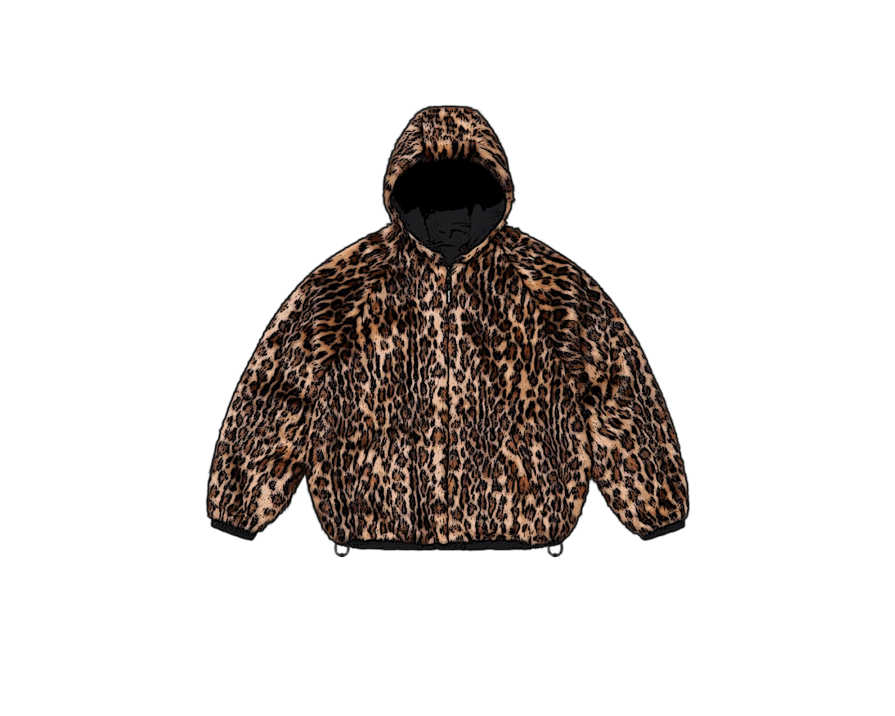 CARRYME/Supreme Faux Fur Reversible Hooded Track Jacket Black