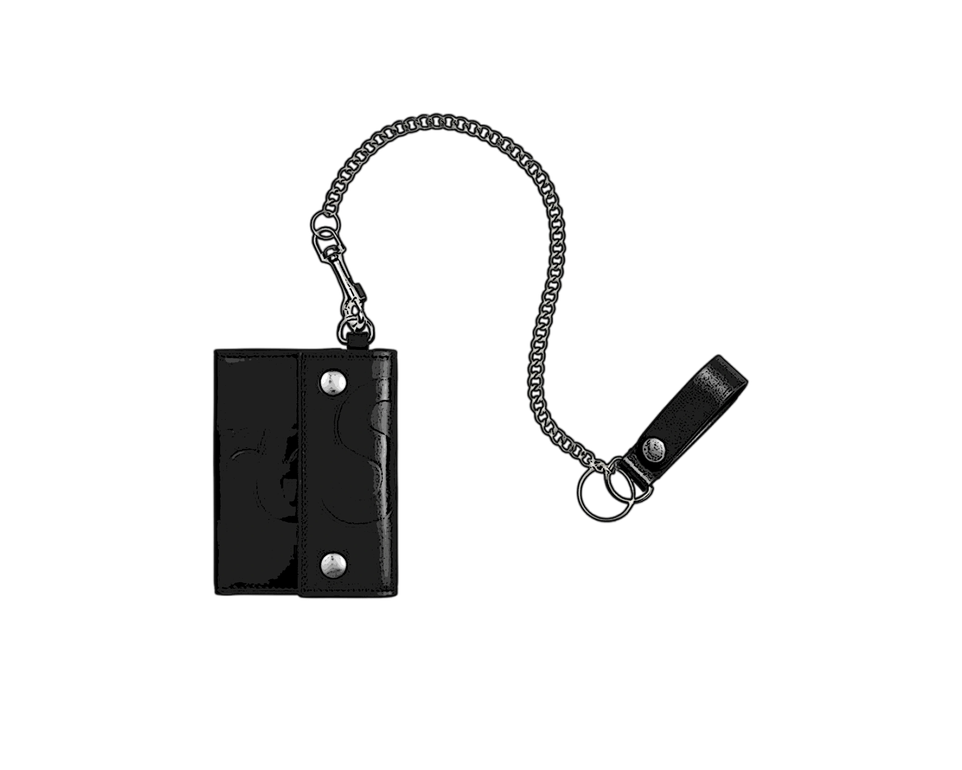 CARRYME/Supreme Leather Chain Wallet Black