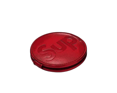 メイク道具・化粧小物 Supreme Leather Pocket Mirror Red Supreme Leather Pocket Mirror (SS25) - $110