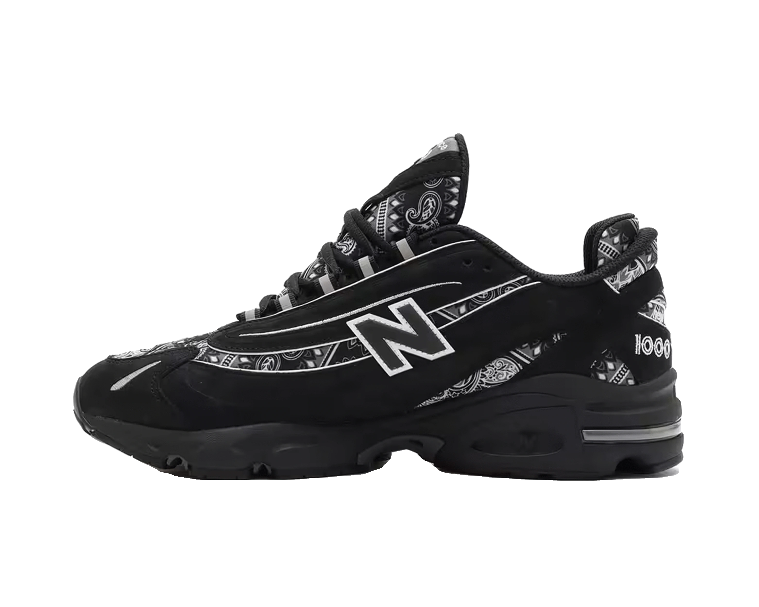 CARRYME/Atmos × New Balance 1000 Bāṅdhnū Black Paisley
