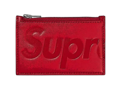 CARRYME/Supreme Leather Zip Card Holder Black
