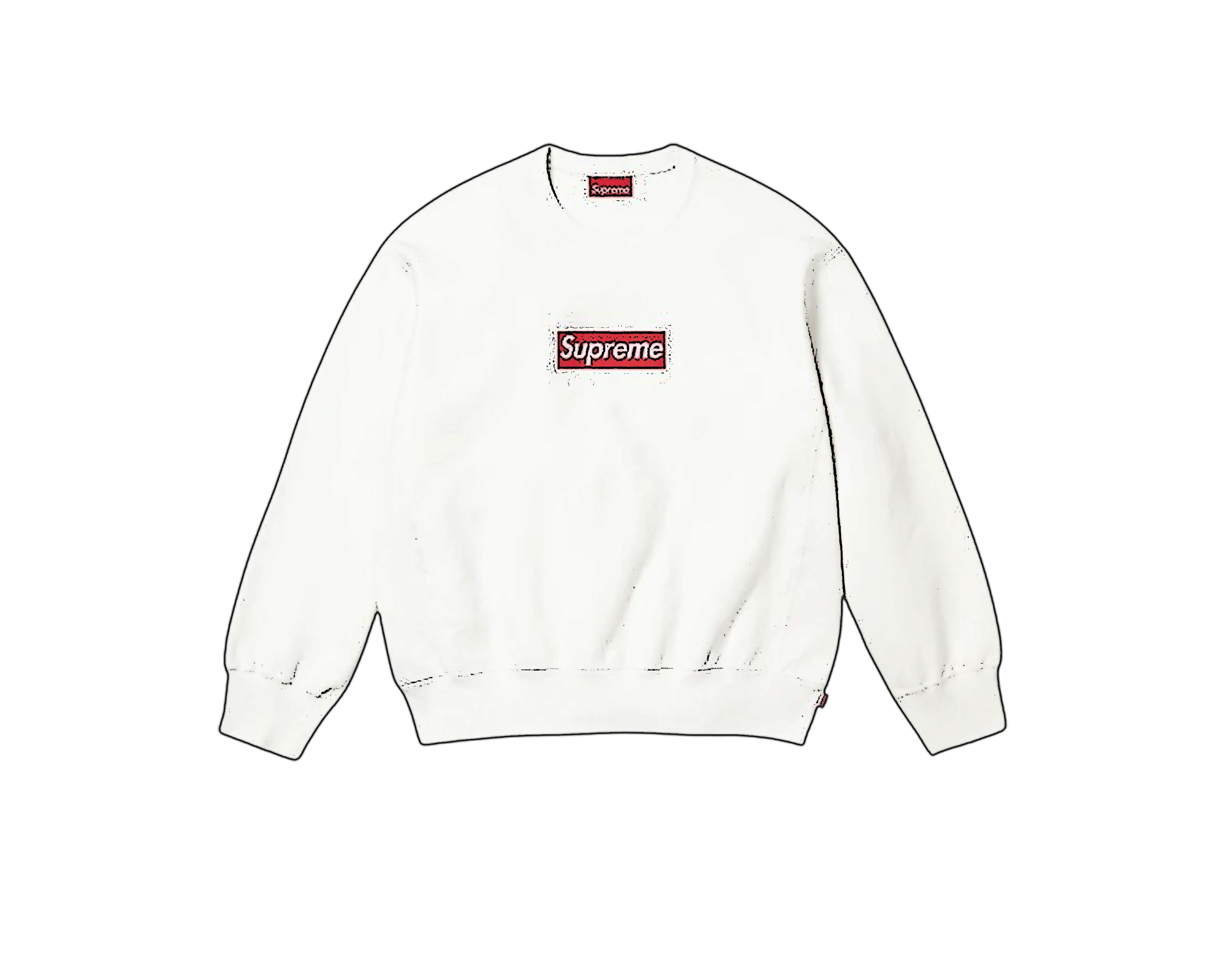 CARRYME/Supreme Washed Box Logo Crewneck White
