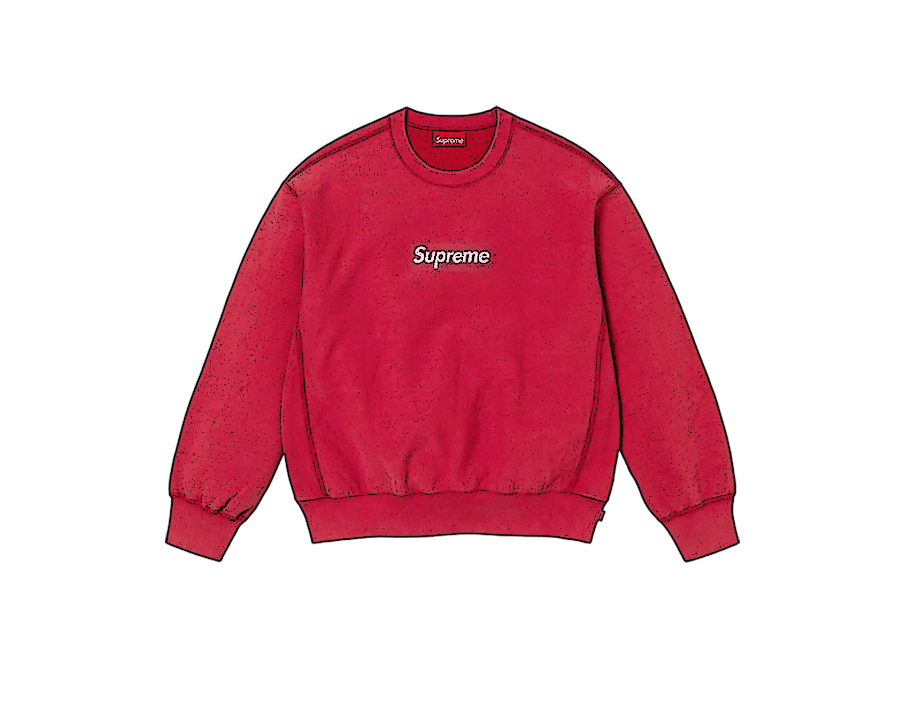 CARRYME/Supreme Washed Box Logo Crewneck Red