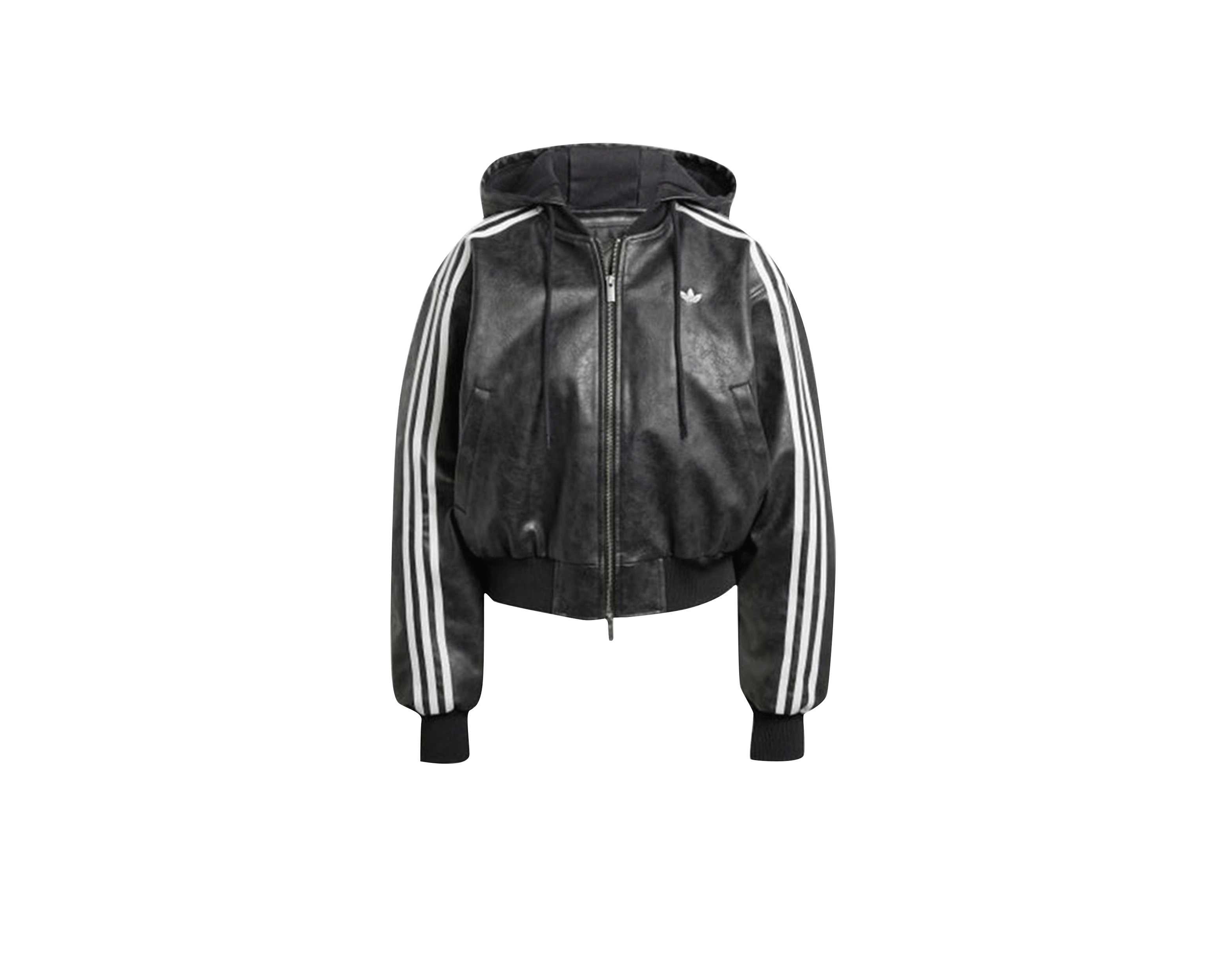 CARRYME/Adidas Adilenium Season 3 Vintage Faux Leather Jacket Black