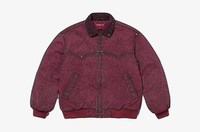CARRYME/Supreme × B.B. Simon Studded Work Jacket Burgundy