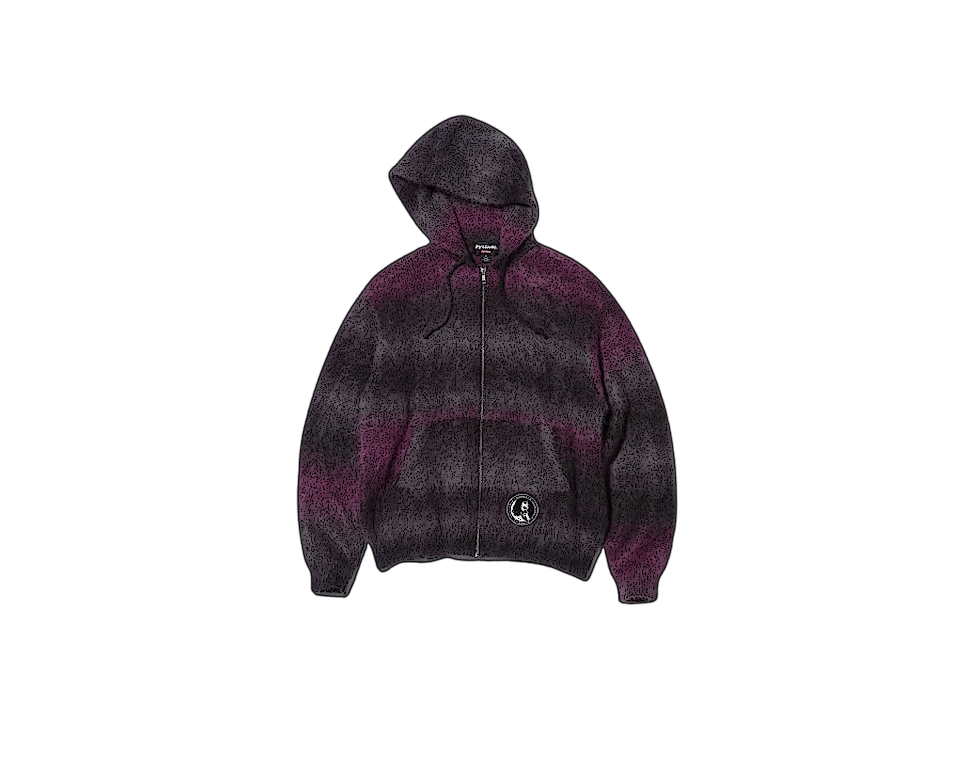 CARRYME/Supreme × Hysteric Glamour Mohair Zip Up Hooded Sweater Black