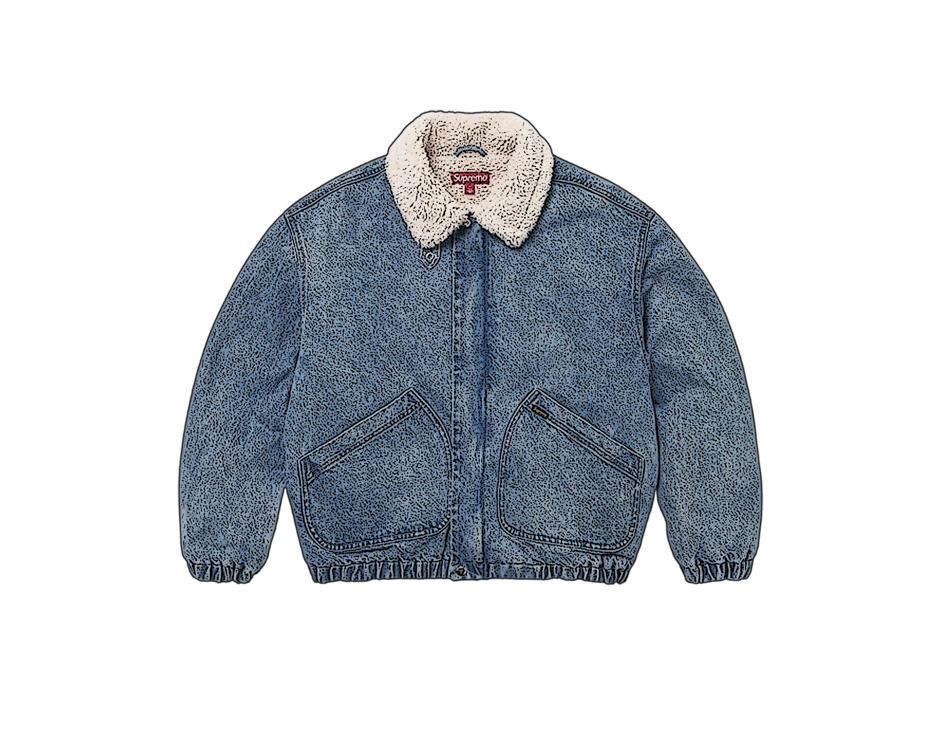 CARRYME/Supreme Faux Shearling Lined Bomber Jacket Denim